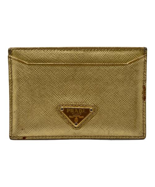 PRADA（プラダ）PRADA (プラダ) サフィアーノカードケース ゴールドの古着・服飾アイテム