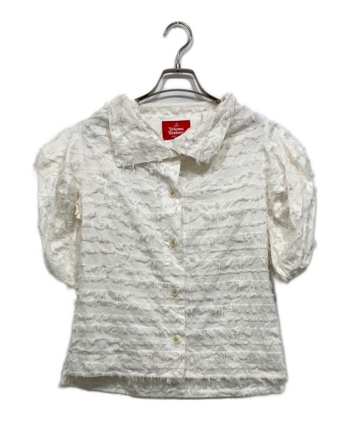 Vivienne Westwood RED LABEL（ヴィヴィアンウエストウッドレッドレーベル）Vivienne Westwood RED LABEL (ヴィヴィアンウエストウッドレッドレーベル) フリンジ変形シャツ ホワイト サイズ:01の古着・服飾アイテム