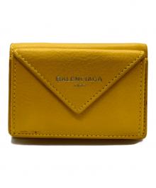 BALENCIAGA（バレンシアガ）の古着「ペーパー コンパクトウォレット」｜イエロー