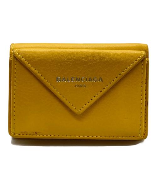 BALENCIAGA（バレンシアガ）BALENCIAGA (バレンシアガ) ペーパー コンパクトウォレット イエローの古着・服飾アイテム