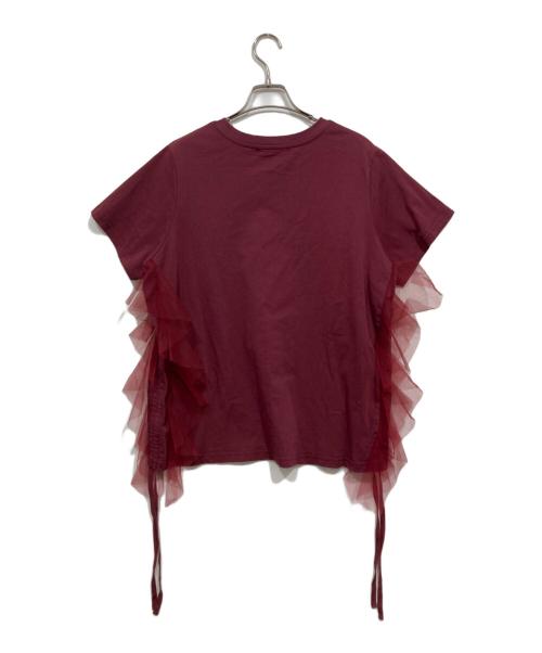 CADUNE（カデュネ）CADUNE (カデュネ) サイドチュールロゴT-shirt ボルドー サイズ:38の古着・服飾アイテム