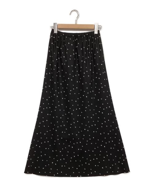 CADUNE（カデュネ）CADUNE (カデュネ) ハートプリントスカート ブラック サイズ:36の古着・服飾アイテム