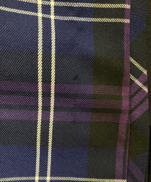 MALLOW BLUE（マロウブルー）MALLOW BLUE (マロウブルー) チェック切替プリーツスカート ブラック サイズ:2の古着・服飾アイテム