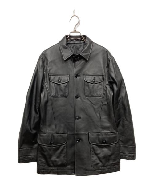 CERRUTI1881（チェルッティ1881）CERRUTI1881 (チェルッティ1881) ラムレザージャケット ブラック サイズ:48（胸囲92~98）の古着・服飾アイテム