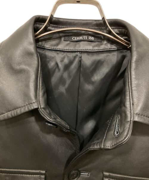 CERRUTI1881（チェルッティ1881）CERRUTI1881 (チェルッティ1881) ラムレザージャケット ブラック サイズ:48（胸囲92~98）の古着・服飾アイテム