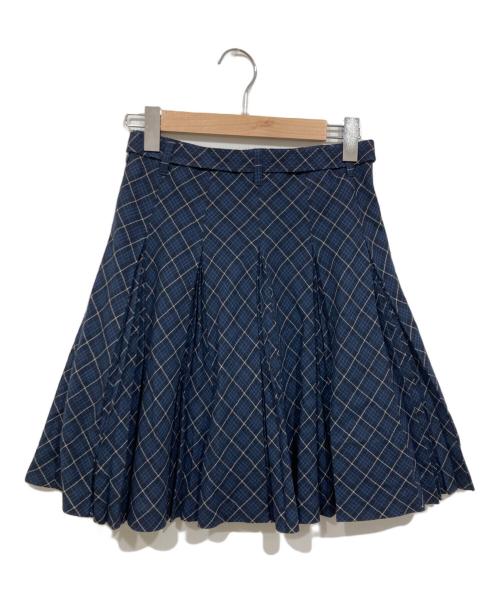 BURBERRY BLUE LABEL（バーバリー ブルー レーベル）BURBERRY BLUE LABEL (バーバリー ブルー レーベル) プリーツミニスカート ネイビー サイズ:38の古着・服飾アイテム
