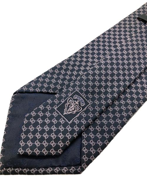 GUCCI（グッチ）GUCCI (グッチ) GG柄ネクタイ ネイビー×ピンク サイズ:-の古着・服飾アイテム