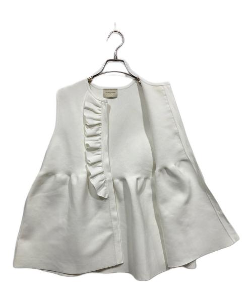 UNITED ARROWS（ユナイテッドアローズ）UNITED ARROWS (ユナイテッドアローズ) イレギュラーフリルベスト ホワイト サイズ:表記なしの古着・服飾アイテム