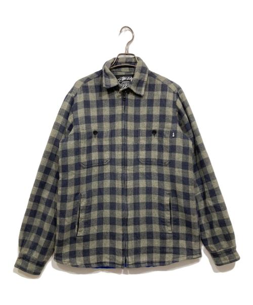 stussy（ステューシー）stussy (ステューシー) ジップアップジャケット グレー×ネイビー サイズ:Sの古着・服飾アイテム