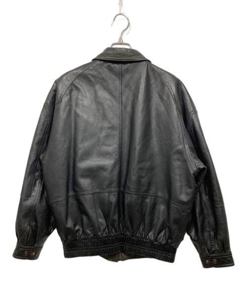 NO BRAND（ノーブランド）NO BRAND (ノーブランド) レザーボンバージャケット ブラック サイズ:Ｌの古着・服飾アイテム
