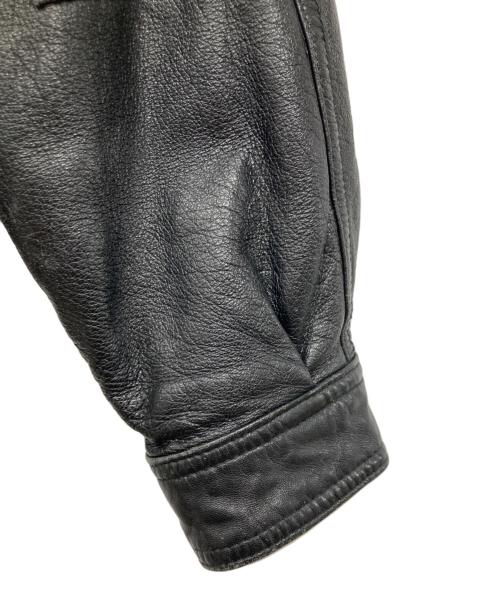 NO BRAND（ノーブランド）NO BRAND (ノーブランド) レザーボンバージャケット ブラック サイズ:Ｌの古着・服飾アイテム