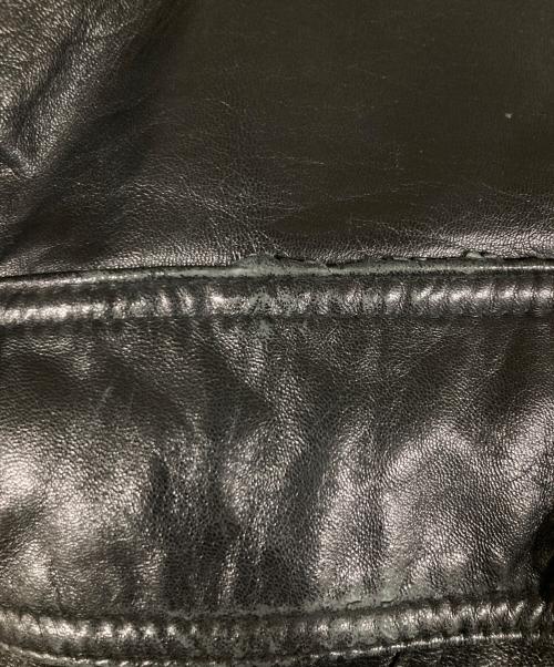 NO BRAND（ノーブランド）NO BRAND (ノーブランド) レザーボンバージャケット ブラック サイズ:Ｌの古着・服飾アイテム