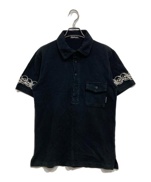 hysterics（ヒステリックス）hysterics (ヒステリックス) スカルプリントポロシャツ ブラック サイズ:FREEの古着・服飾アイテム