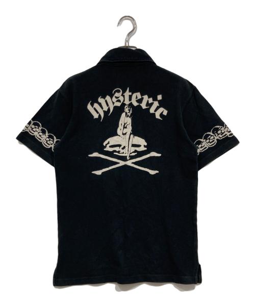 hysterics（ヒステリックス）hysterics (ヒステリックス) スカルプリントポロシャツ ブラック サイズ:FREEの古着・服飾アイテム