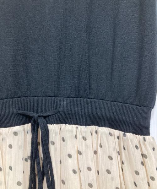 Mystrada（マイストラーダ）Mystrada (マイストラーダ) シャーリングボイルドッキングワンピース ブラック サイズ:38の古着・服飾アイテム