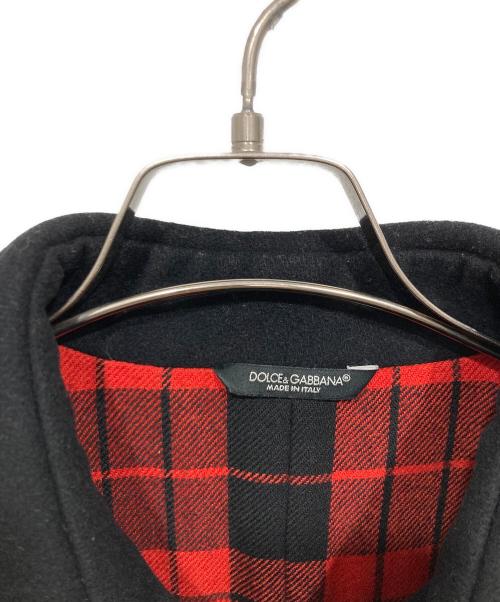 DOLCE & GABBANA（ドルチェ＆ガッバーナ）DOLCE & GABBANA (ドルチェ＆ガッバーナ) メルトンPコート ブラック サイズ:46の古着・服飾アイテム