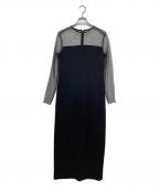BEIGEベイジ）の古着「メッシュ切替ワンピース」｜ブラック