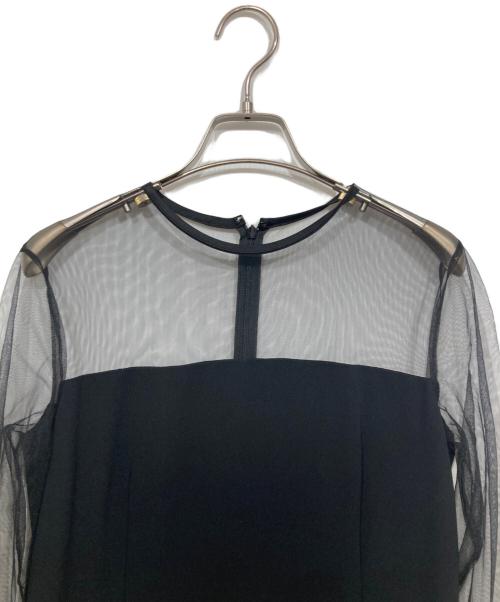 BEIGE（ベイジ）BEIGE (ベイジ) メッシュ切替ワンピース ブラック サイズ:4の古着・服飾アイテム