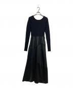 styling/スタイリング）の古着「リブニットドッキングワンピース」｜ブラック