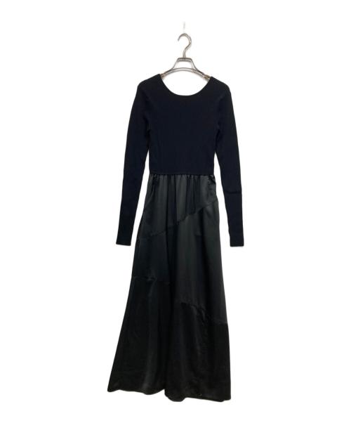 styling/（スタイリング）styling/ (スタイリング) リブニットドッキングワンピース ブラック サイズ:sの古着・服飾アイテム