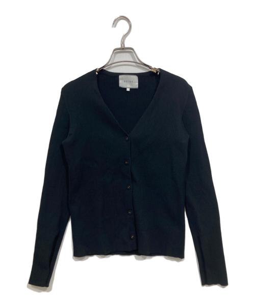 BEIGE（ベイジ）BEIGE (ベイジ) リブニットカーディガン ブラック サイズ:4の古着・服飾アイテム