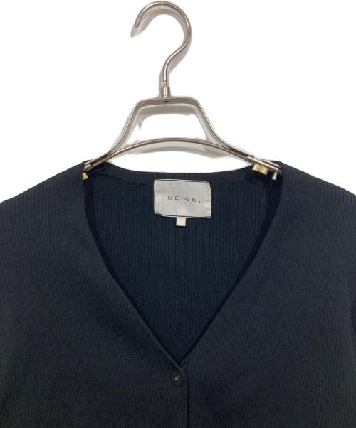 BEIGE（ベイジ）BEIGE (ベイジ) リブニットカーディガン ブラック サイズ:4の古着・服飾アイテム