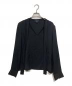 theoryセオリー）の古着「ボウタイシルクブラウス / MODERN GGT OPEN NK TIE BL」｜ブラック