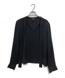 theory（セオリー）の古着「ボウタイシルクブラウス / MODERN GGT OPEN NK TIE BL」｜ブラック