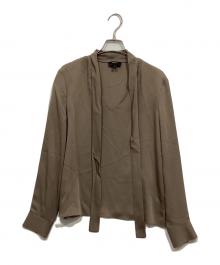 theory（セオリー）の古着「ボウタイシルクブラウス / MODERN GGT OPEN NK TIE BL」｜ベージュ