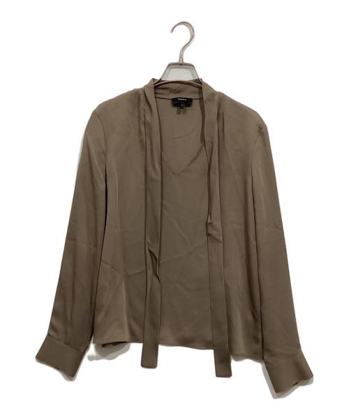 theory（セオリー）theory (セオリー) ボウタイシルクブラウス / MODERN GGT OPEN NK TIE BL ベージュ サイズ:Ｓの古着・服飾アイテム