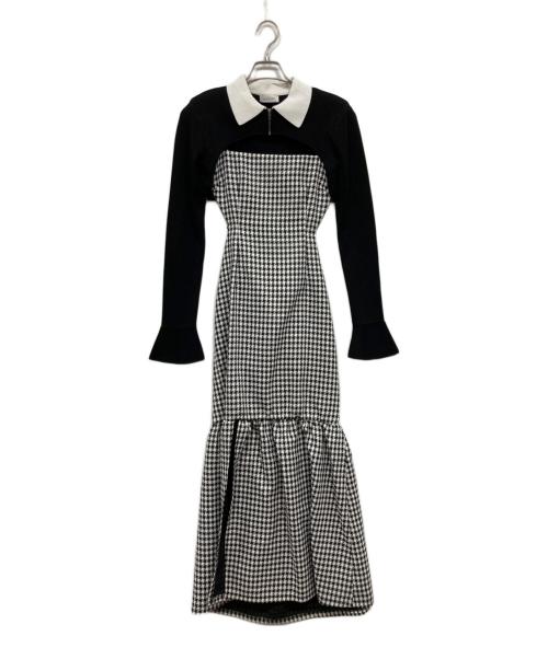 RANDY（ランディー）Randy (ランディー) Back open houndstooth ensemble ブラック サイズ:Ｍの古着・服飾アイテム