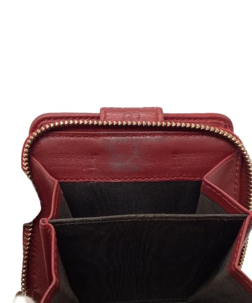 GUCCI（グッチ）GUCCI (グッチ) マイクログッチシマ 2つ折り財布 レッドの古着・服飾アイテム