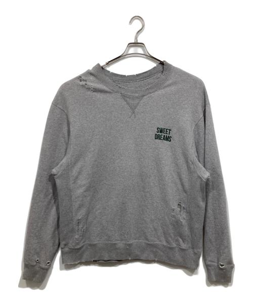 Kinema（キネマ）Kinema (キネマ) damage logo sweat/ダメージロゴ グレー サイズ:Ｌの古着・服飾アイテム