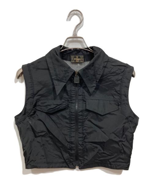 FENDI（フェンディ）FENDI (フェンディ) ロゴメッシュベスト ブラック サイズ:42の古着・服飾アイテム