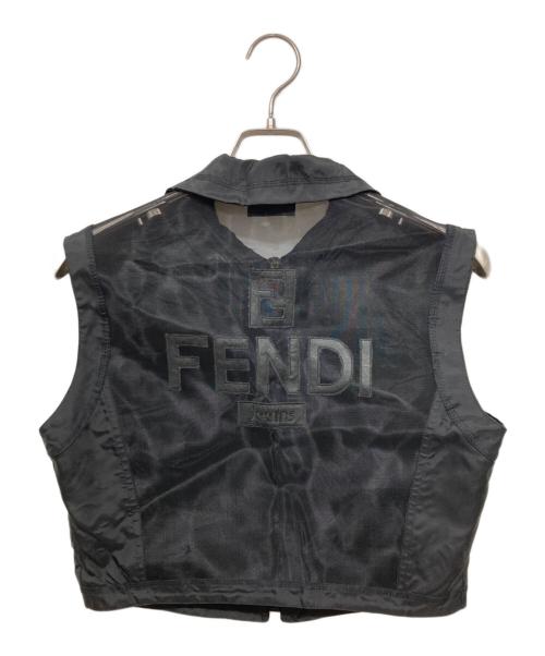 FENDI（フェンディ）FENDI (フェンディ) ロゴメッシュベスト ブラック サイズ:42の古着・服飾アイテム