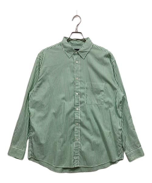 URBAN RESEARCH（アーバンリサーチ）URBAN RESEARCH (アーバンリサーチ) ライトオックス ストライプシャツ/長袖シャツ グリーン サイズ:Mの古着・服飾アイテム
