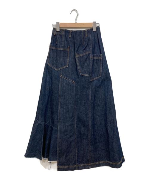 AULA（オーラ）AULA (オーラ) リメイクデニムスカート インディゴの古着・服飾アイテム