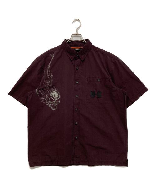 HARLEY-DAVIDSON（ハーレーダビッドソン）HARLEY-DAVIDSON (ハーレーダビッドソン) スカル柄半袖シャツ パープル サイズ:XLの古着・服飾アイテム