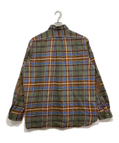 RALPH LAUREN（ラルフローレン）RALPH LAUREN (ラルフローレン) エルボーパッチチェックシャツ グリーン サイズ:XXLの古着・服飾アイテム