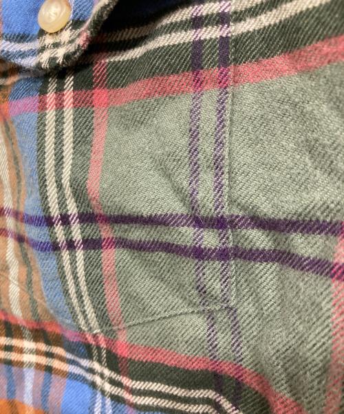 RALPH LAUREN（ラルフローレン）RALPH LAUREN (ラルフローレン) エルボーパッチチェックシャツ グリーン サイズ:XXLの古着・服飾アイテム