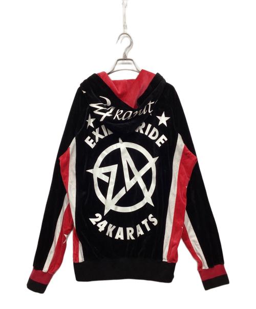 24karats（トゥエンティーフォーカラッツ）24karats (トゥエンティーフォーカラッツ) セットアップジャージ ブラック×レッド サイズ:XLの古着・服飾アイテム