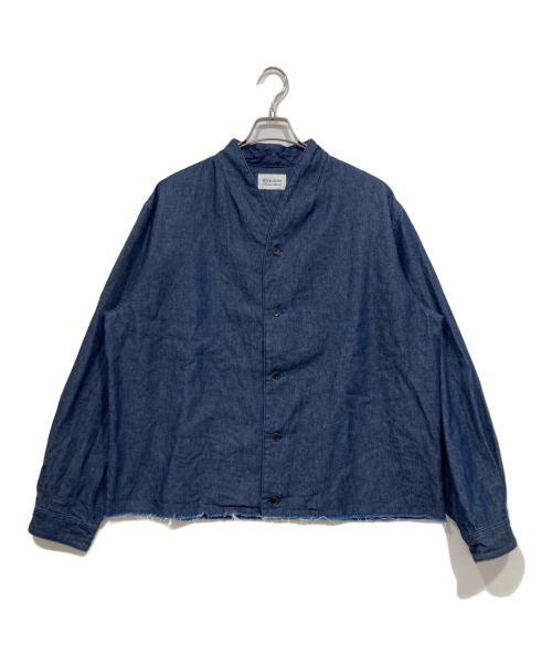 KUON（クオン）KUON (クオン) Denim Kimono Collar Cropped Jacket / デニム着物カラークロップドジャケット インディゴ サイズ:X-LARGEの古着・服飾アイテム
