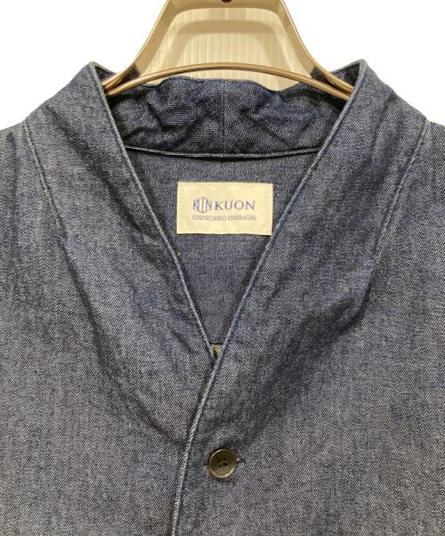 KUON（クオン）KUON (クオン) Denim Kimono Collar Cropped Jacket / デニム着物カラークロップドジャケット インディゴ サイズ:X-LARGEの古着・服飾アイテム