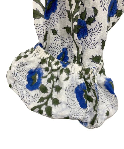SZ Blockprints（エスゼットブロックプリント）SZ Blockprints (エスゼットブロックプリント) 総柄ワンピース / KITY DRESS ホワイト×ブルー サイズ:Ｓの古着・服飾アイテム