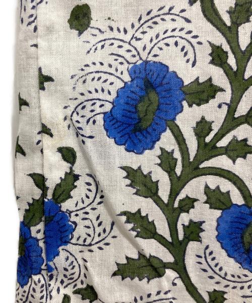 SZ Blockprints（エスゼットブロックプリント）SZ Blockprints (エスゼットブロックプリント) 総柄ワンピース / KITY DRESS ホワイト×ブルー サイズ:Ｓの古着・服飾アイテム