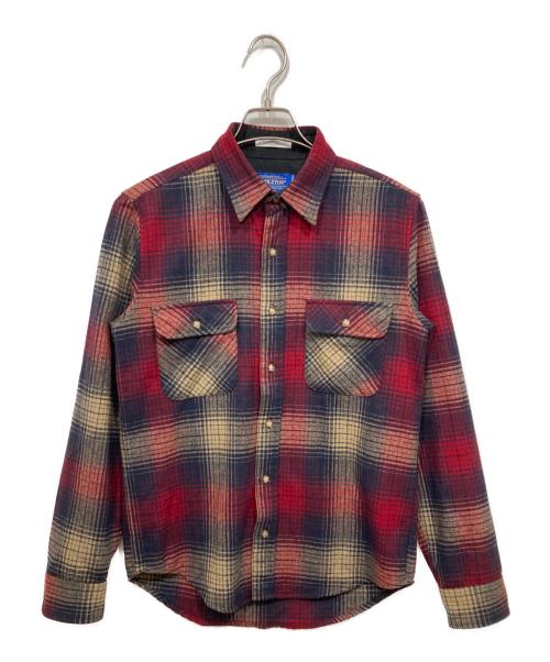 PENDLETON（ペンドルトン）PENDLETON (ペンドルトン) Deluxe (デラックス) 長袖チェックシャツ レッド サイズ:Ｍの古着・服飾アイテム