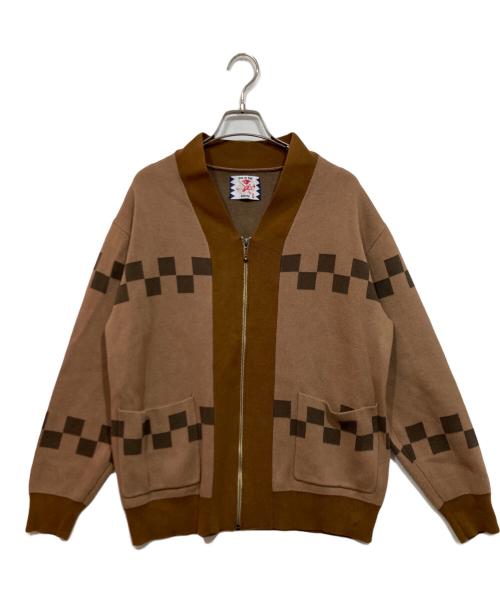 son of the cheese（（サノバチーズ））son of the cheese (（サノバチーズ）) ジップニットカーディガン ブラウン サイズ:Ｌの古着・服飾アイテム
