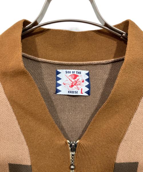 son of the cheese（（サノバチーズ））son of the cheese (（サノバチーズ）) ジップニットカーディガン ブラウン サイズ:Ｌの古着・服飾アイテム