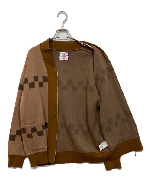 son of the cheese（（サノバチーズ））son of the cheese (（サノバチーズ）) ジップニットカーディガン ブラウン サイズ:Ｌの古着・服飾アイテム