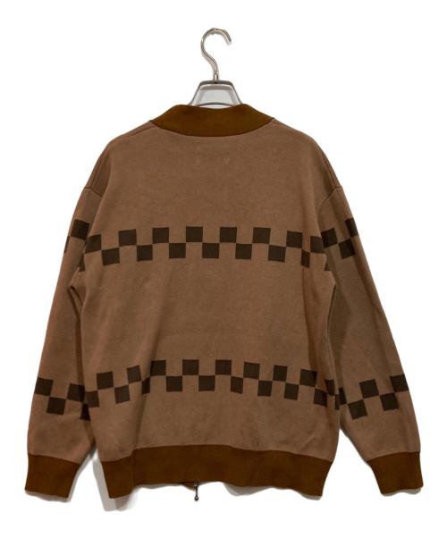 son of the cheese（（サノバチーズ））son of the cheese (（サノバチーズ）) ジップニットカーディガン ブラウン サイズ:Ｌの古着・服飾アイテム